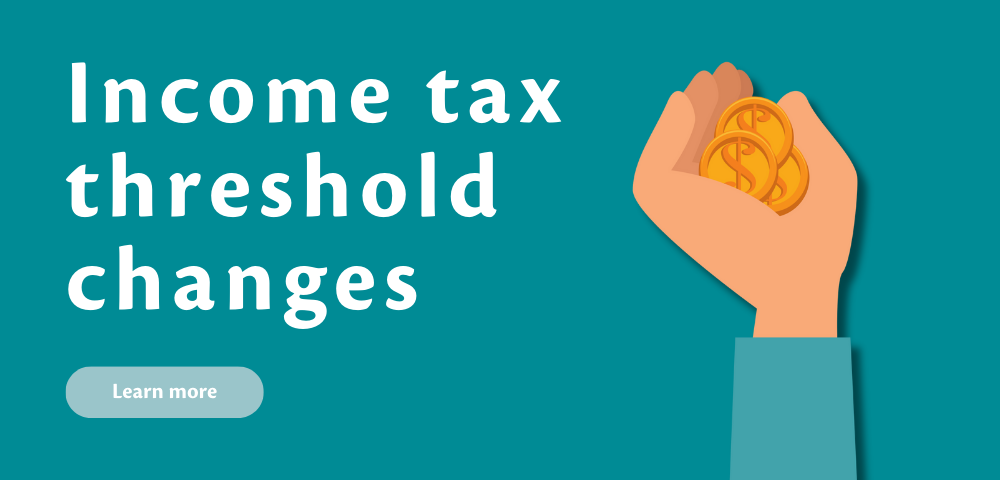 Income tax threshold changes. Learn more. Hand holding gold coins.